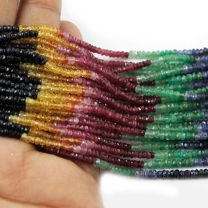 1 Strand AAA Multi Sapphire Roundle,Faceted Gemstone,beads, jewelry supplies 2mm-3mm 18 inches   SP648