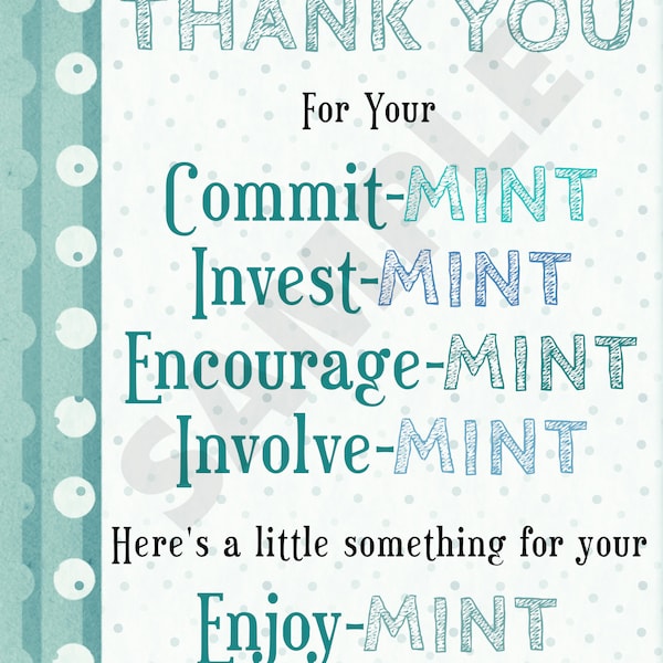 Mint Appreciation Tag