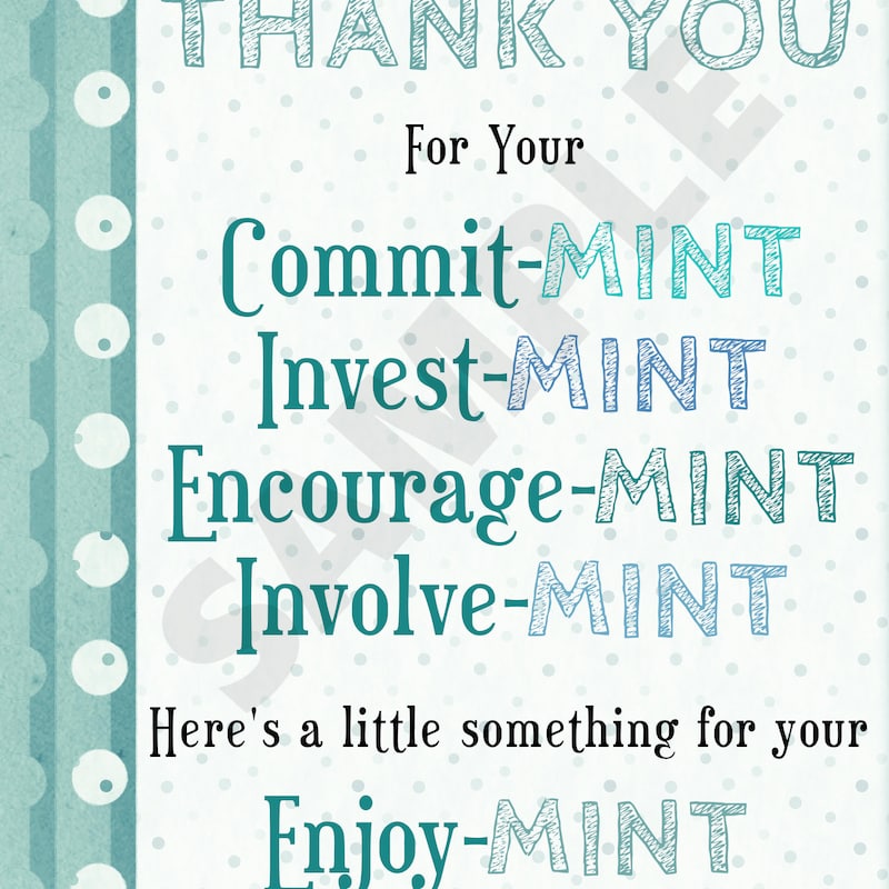 Mint Thank You - Etsy