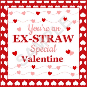 Straw Valentine Tag
