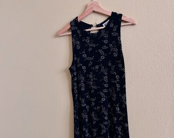 Black and Silver Maxi Dress, Vintage NYE Dress, Vintage Maxi Dress, 90s Maxi Dress, Winter Maxi Dress, Subtle Sparkle Dress, Silver Floral