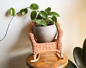 Wicker Rocking Chair, Wicker Plant Chair, Wicker Plant Stand, Vintage Rocking Chair, Miniature Rocking Chair, Small Plant Chair