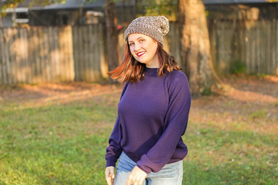 Navy Blue Turtleneck Sweater, Vintage Navy Blue Sw