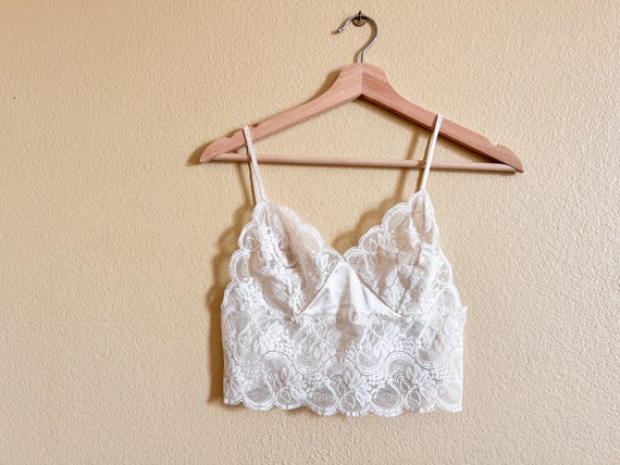 Vintage Lacy Bralette, Ivory Lacy Bralette, Vintage Lingerie