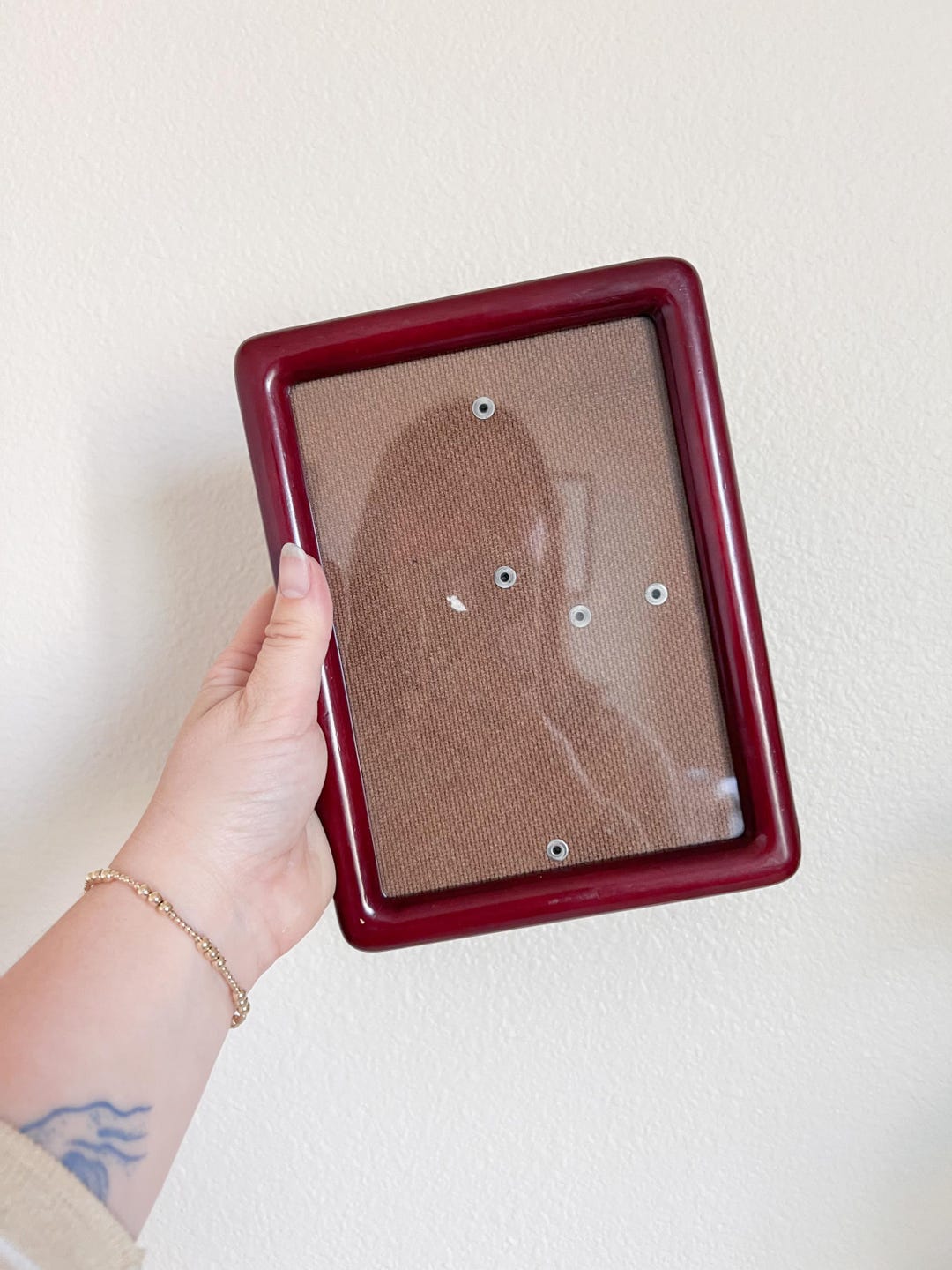 Red Wooden 5x7 Photo Frame, Vintage Wooden Frame, Wood Photo Frame ...