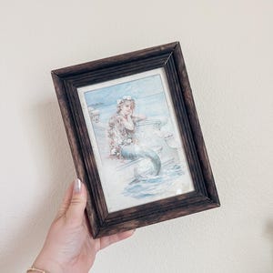 Vintage Mermaid Art, Framed Mermaid Print, Vintage Mermaid Print, Mermaid Decor, Mermaid Wall Art, Vintage Ocean Decor, Mermaid Lover Gift