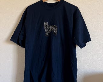 Embroidered Dog T-Shirt, Vintage Dog Shirt, Vintage Embroidery, Newfoundland Shirt, Vintage Newfoundland, Newfie Apparel, Newfie Lover Gift