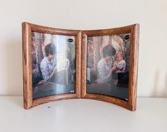 Vintage 8x10 Wood Frames, Curved 8x10 Oak Frames, Pair of Vintage Frames, Pair of Wooden Frames, Oak Wood Frame, Curved Frame Set