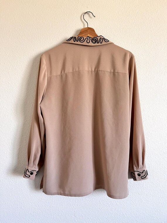 Light Brown Embellished Button Up, Contemporary B… - image 8