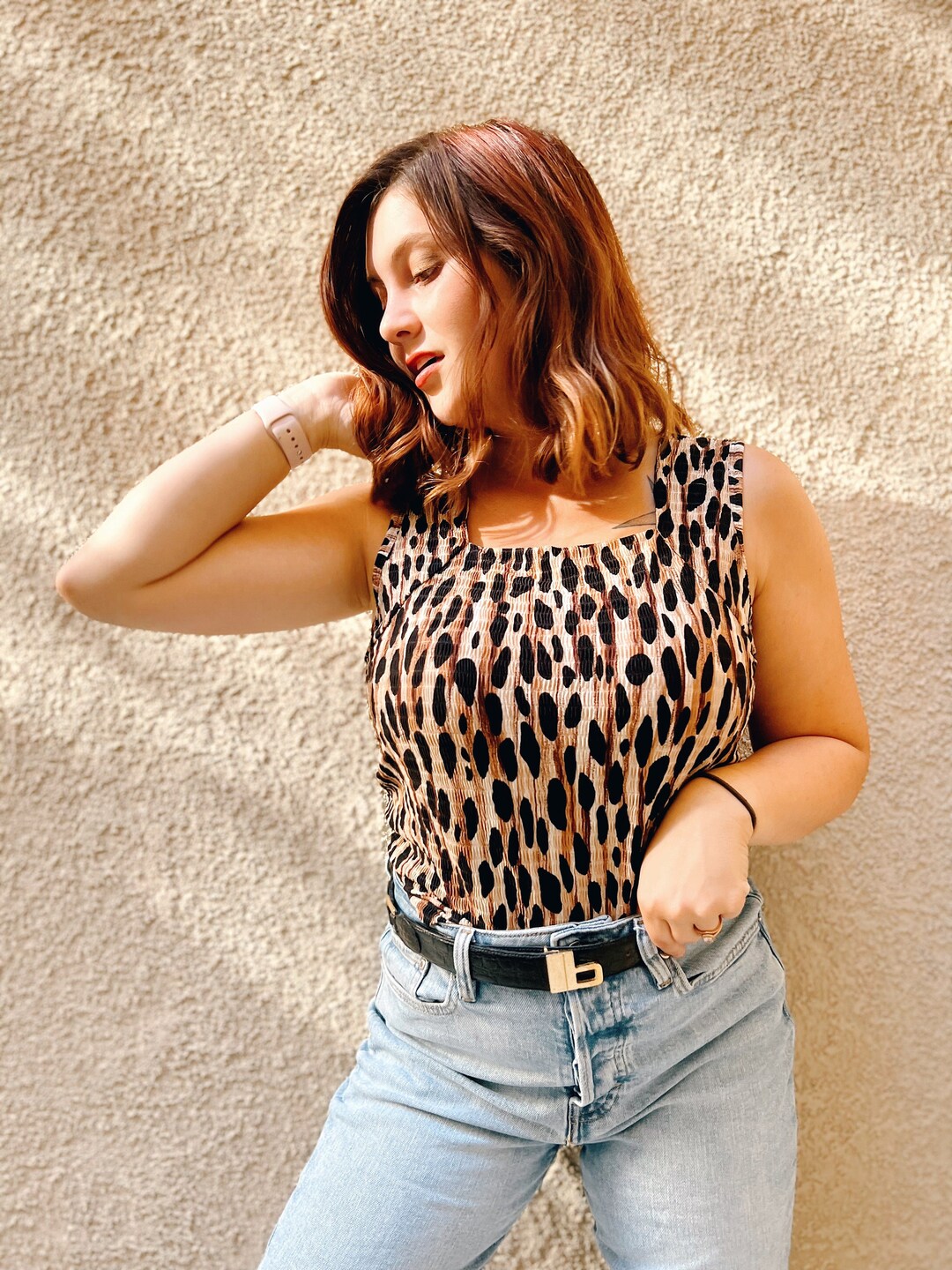 Vintage Leopard Print Tank Leopard Print Top Vintage Leopard Etsy