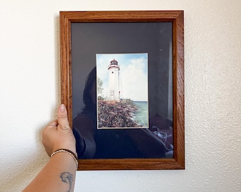 Vintage Lighthouse Art, Framed Lighthouse Print, Vintage Coastal Art, Lighthouse Painting, Lighthouse Artwork, Lighthouse Lover Gift