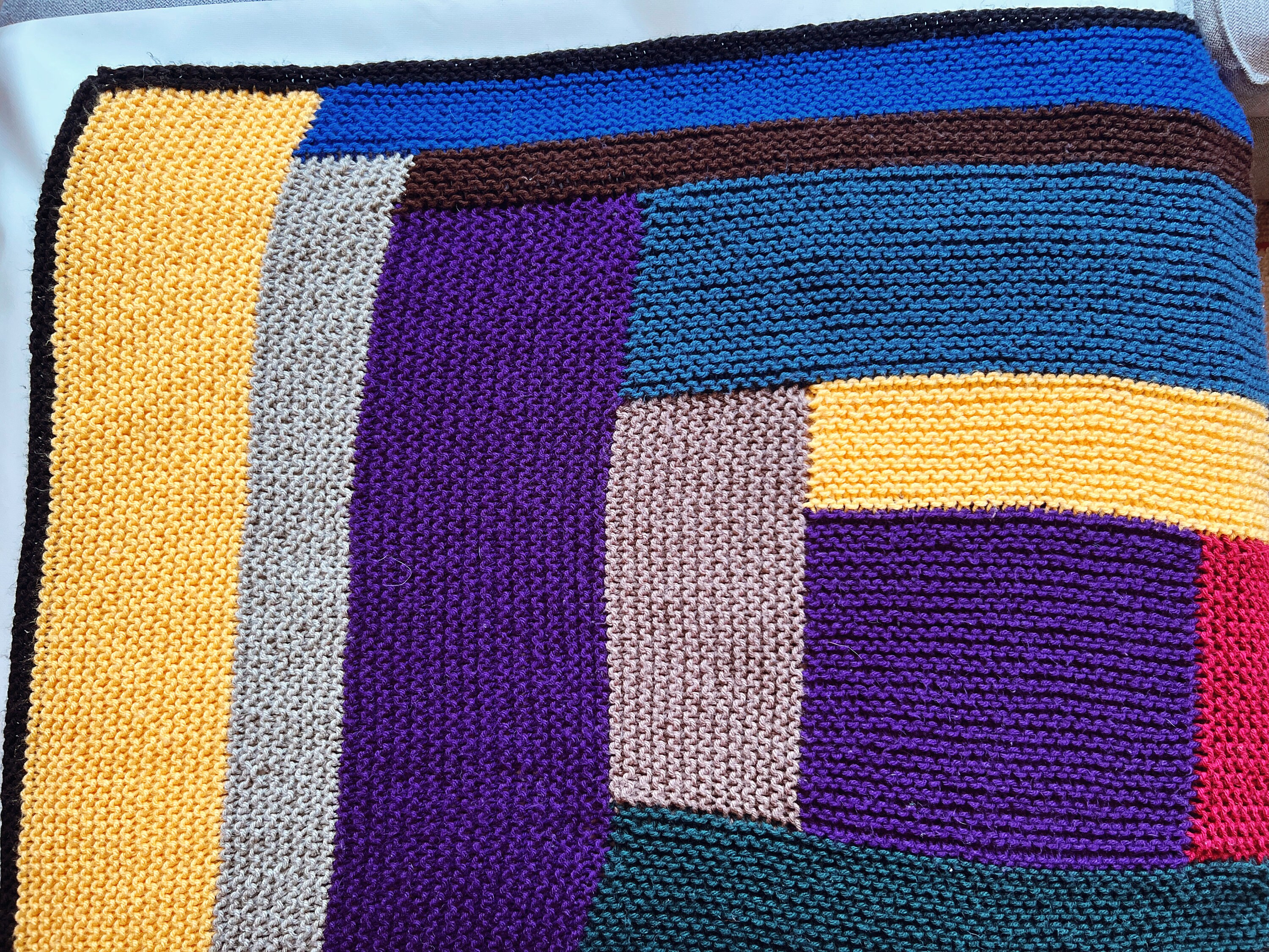 Color Block Afghan, Vintage Abstract Afghan, Rainbow Blanket ...