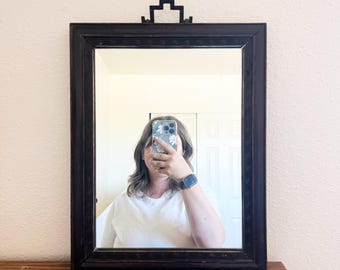 Intricate Wooden Mirror, Gold and Wood Mirror, Gold Painted Mirror, Vintage Wooden Mirror, Rectangular Mirror, Wall Mounted Mirror