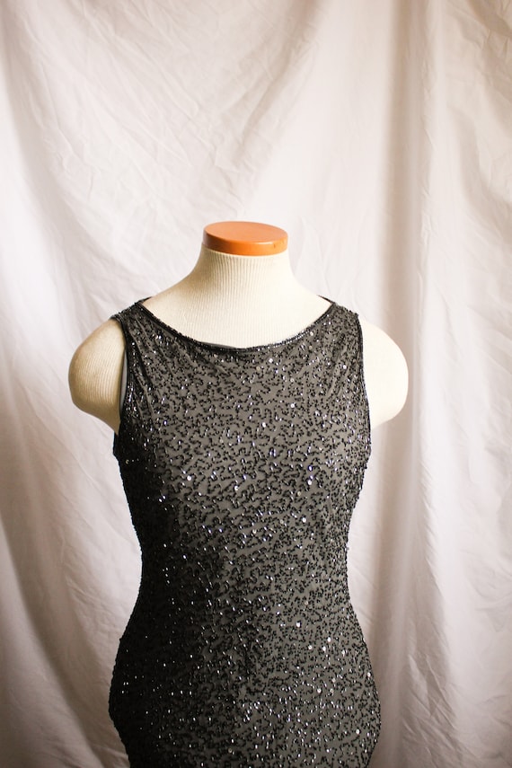 Vintage Evening Gown, Beaded Evening Gown, Sparkly