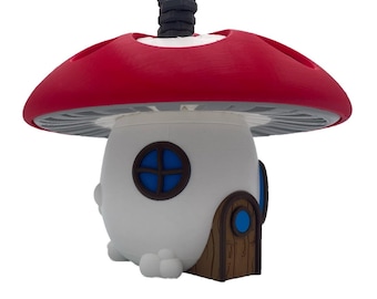 Whimsical Mushroom Cottage Storage Jar