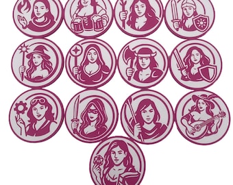 RPG Class Coasters — Female Adventurer Set