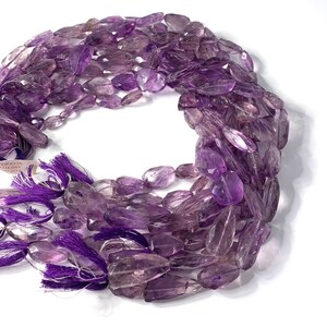 Amethyst faceted large nuggets,Rare Amethyst Nugget Strand,Genuine Stone Nuggets,Jewelry Making Beads,16 inches,13-18mm Size.