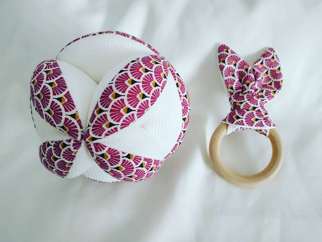 Balle D Eveil Bebe Montessori De Prehension Tissu Coton Etsy