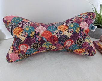 Reading bone reading cushion ergonomic book support book holder cervical pillow patchwork JAPAN ORGANIC fabric book accessory gift