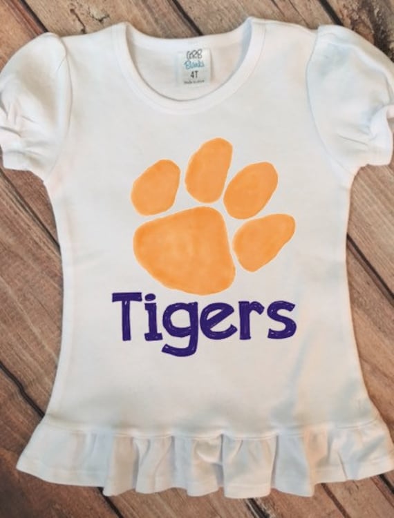 Clemson Tigers Girls Shirt Clemson Football Shirt Clemson Kids Shirt Tigers Football Kids Shirt