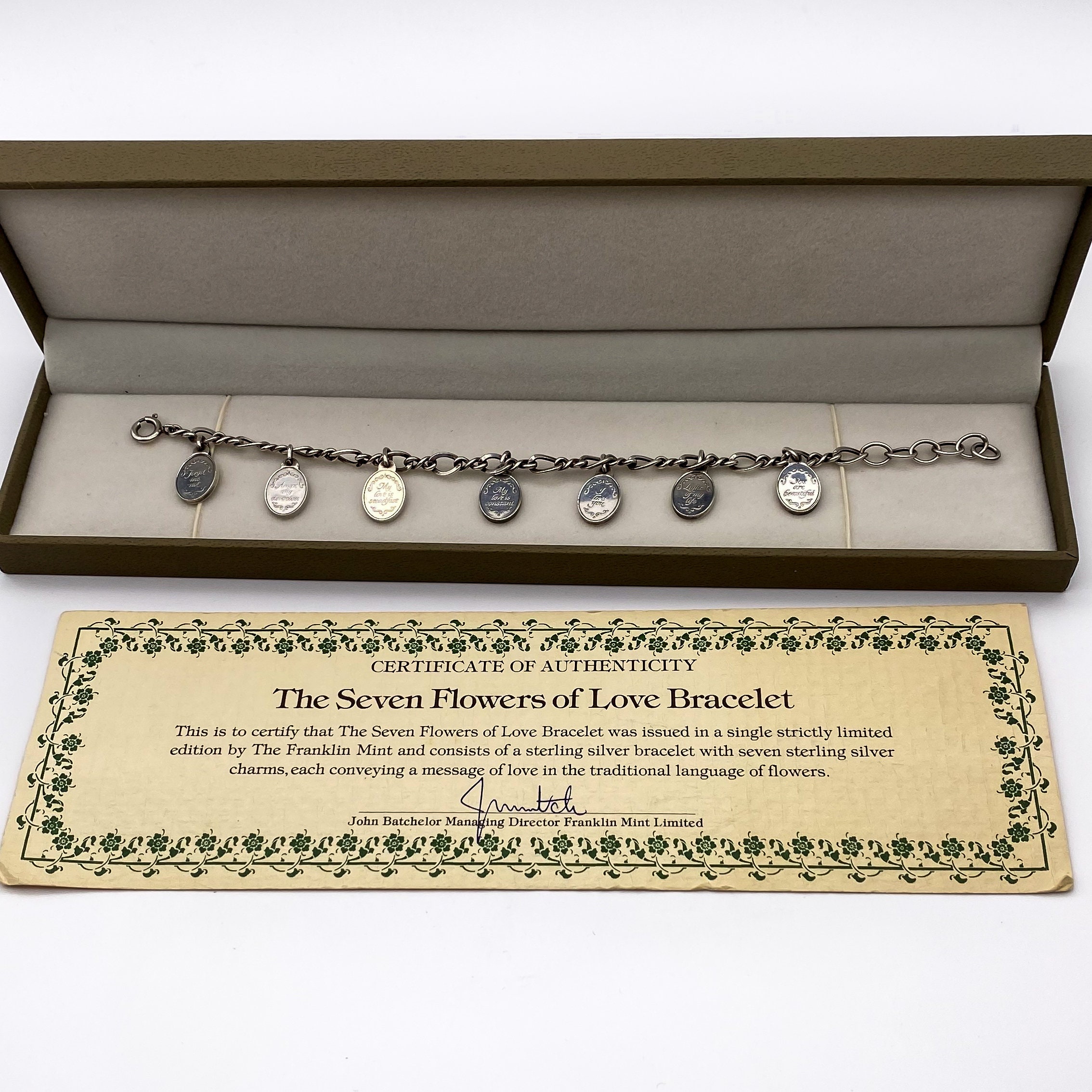 The Franklin Mint - the Seven Flowers of Love Sterling Silver