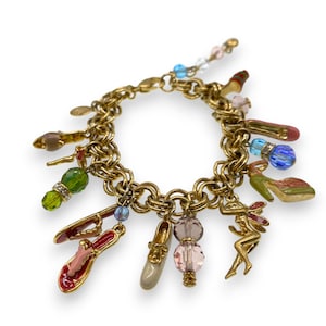 Kirks Folly Shoe Charm Bracelet, Signed.
