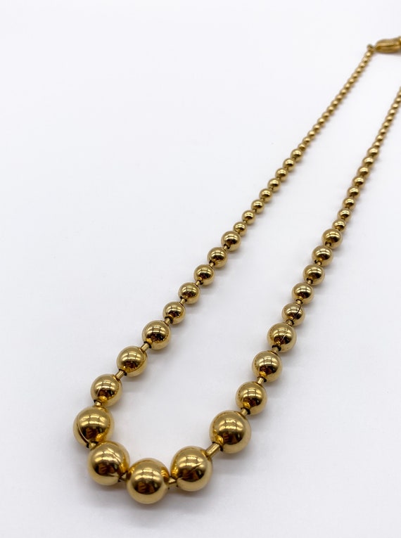 Christian Dior 1980's Graduated Bead Gold Plated Neck… Gem