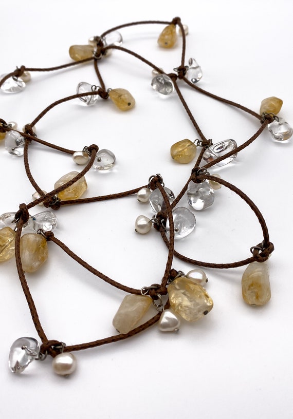 Crystal Clear Quartz, Citrine and Freshwater Pearl