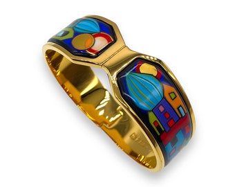 Frey Wille Contessa armband: 24 karat guldpläterad Hundertwasser eldemalj, signerad