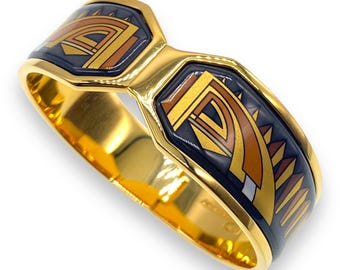 Michaela Frey Wien Art Deco-armband: 24 karat guldpläterad Contessa-brons, signerad med ask
