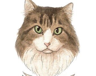 Custom Pet Portrait-- 8x10 original watercolor