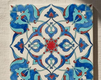 Handpainted Turkish Ottoman Style Tile