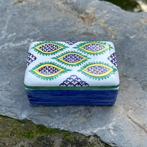 Handmade Turkish Ceramic Box  Kutahya Tile Inspired Jewelry Candy or Keepsake Versatile Storage Box