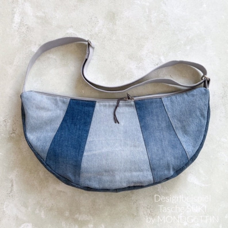 SUKI Bag Sewing Pattern, Sewing Half Moon Bag, 2 Sizes, Crossbody Bag Pattern image 4