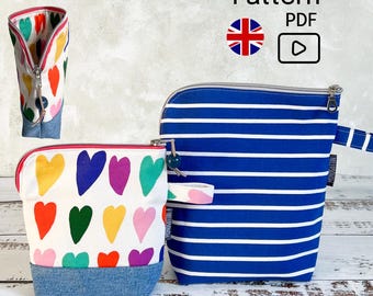 RIVAバッグ、パターン、2サイズ+2モデル、メイクアップバッグ、ビデオ説明