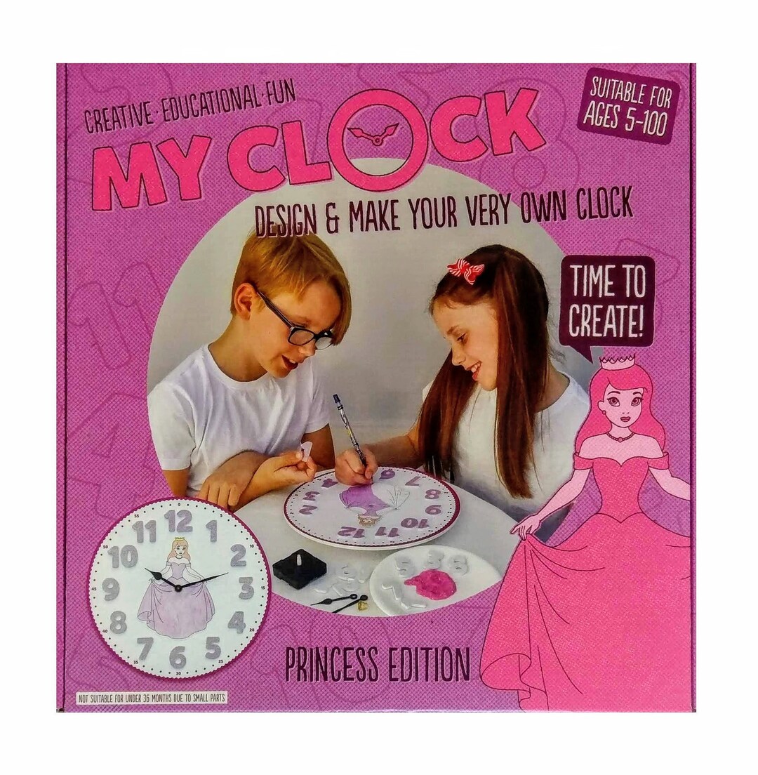 Princess Clock, Clock Kit, Craft Kit for Kids, Childrens Craft Kit Etsy
