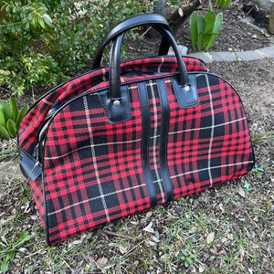 Weekender Tasche Reisetasche DDR Space Mid  50er 60er 70er Vintage Hippie Blogger Boho Karo Kariert Punk Swinging London Tartan Twiggy