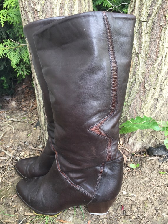 cognac slouch leather boots
