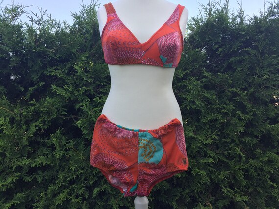 Bikini Mid Century 50s 60s 70s Hippie Flower Vinta