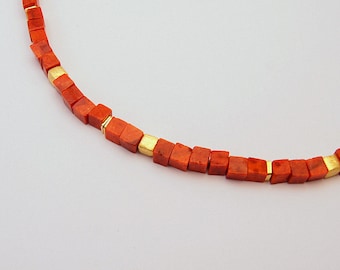 Foam coral cube necklace