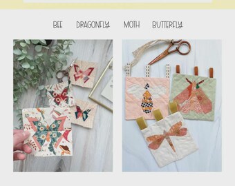 Patrones de bloques de colcha "Flitter Friends" hechos a mano por Liza Taylor