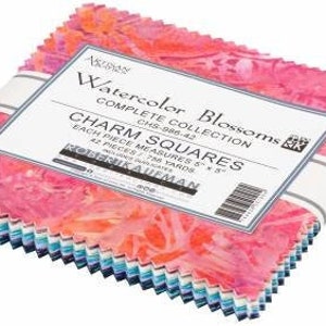 Robert Kaufman, Artisan Batik Watercolor Blossoms 5&quot; Charm Pack