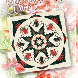 Patrón de paper piecing de base CACTUS NAVIDEÑO de Judy Niemeyer, Quiltworx