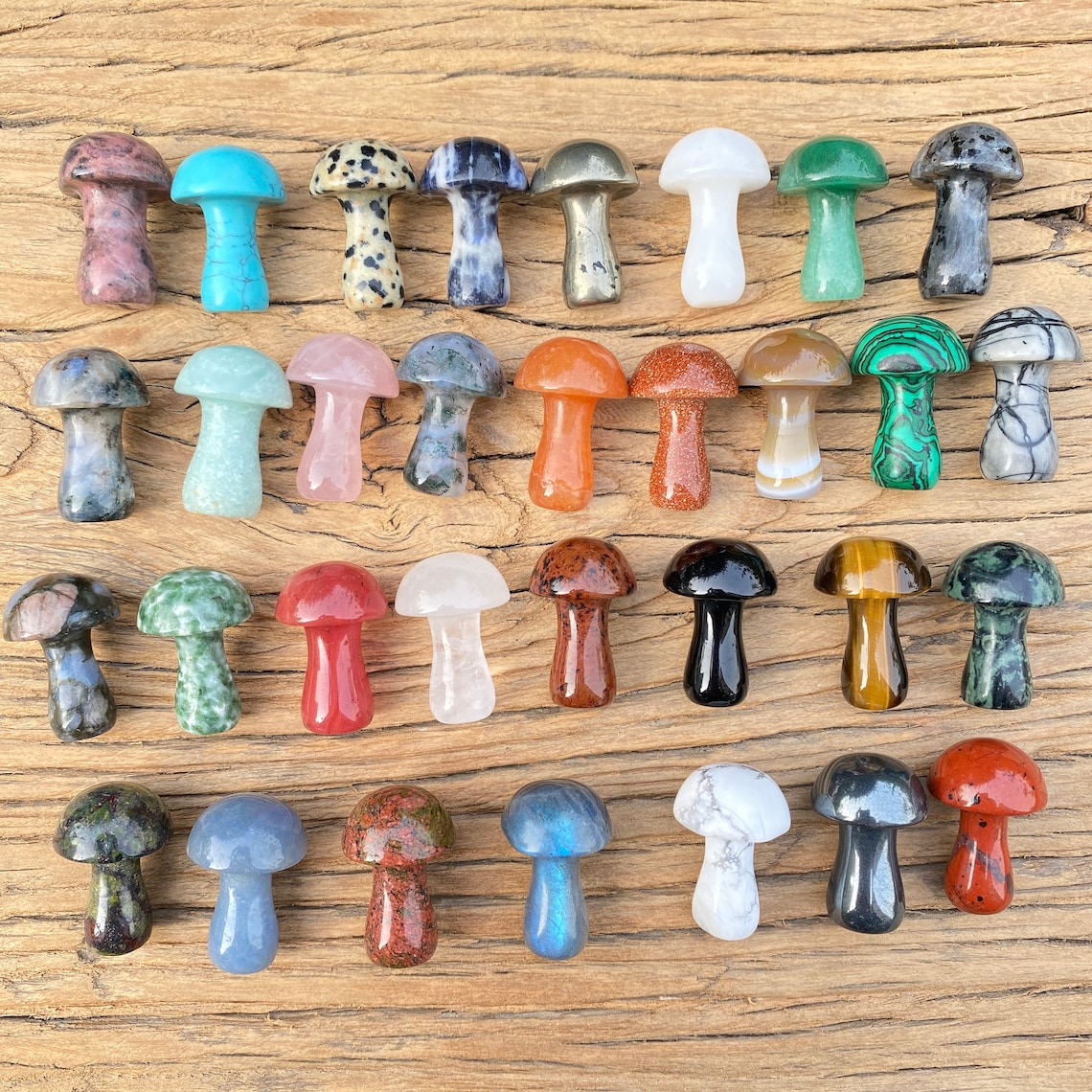 1 Inch Mushroom Gemstone Decor Mushroom Carved Quartz Crystal Etsy