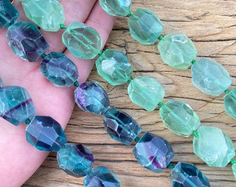 Natural Gem Multi-color Fluorite Faceted 8MM Size Cushion Shape Beads 8 Inch 