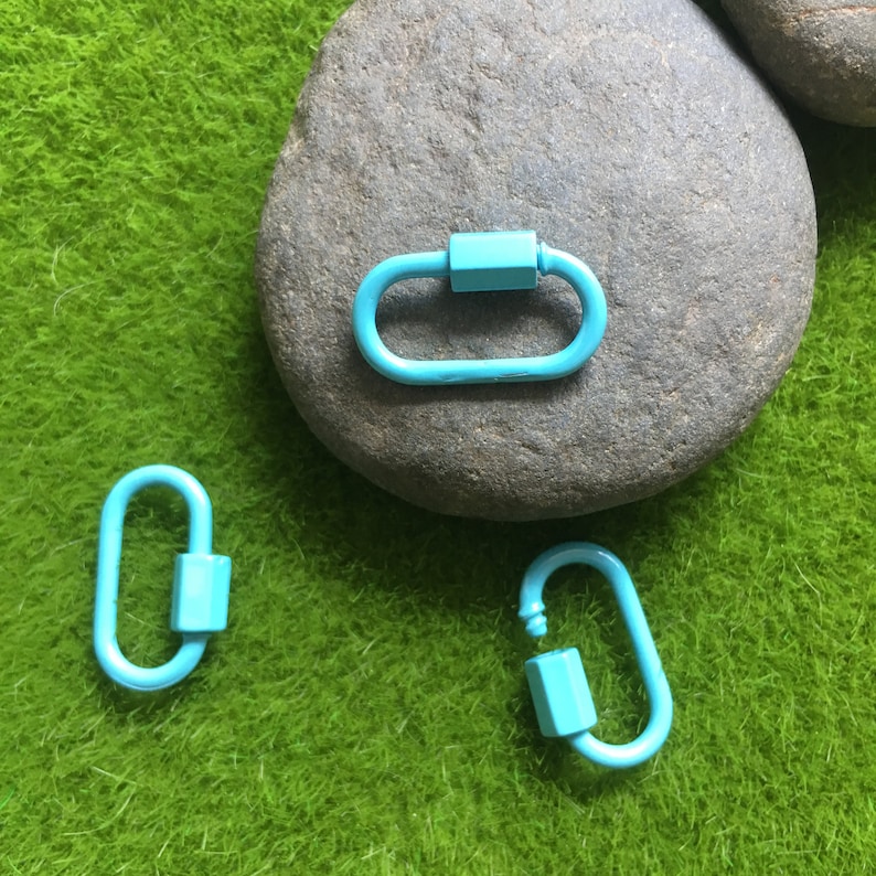 Rainbow Enamel Oval Screw Lock Clasp 5 Pcs Square Screw Clasp,Carabiner Clasp Interlocking Clasp,Connector Clasp jewelry . Hoop Clasp