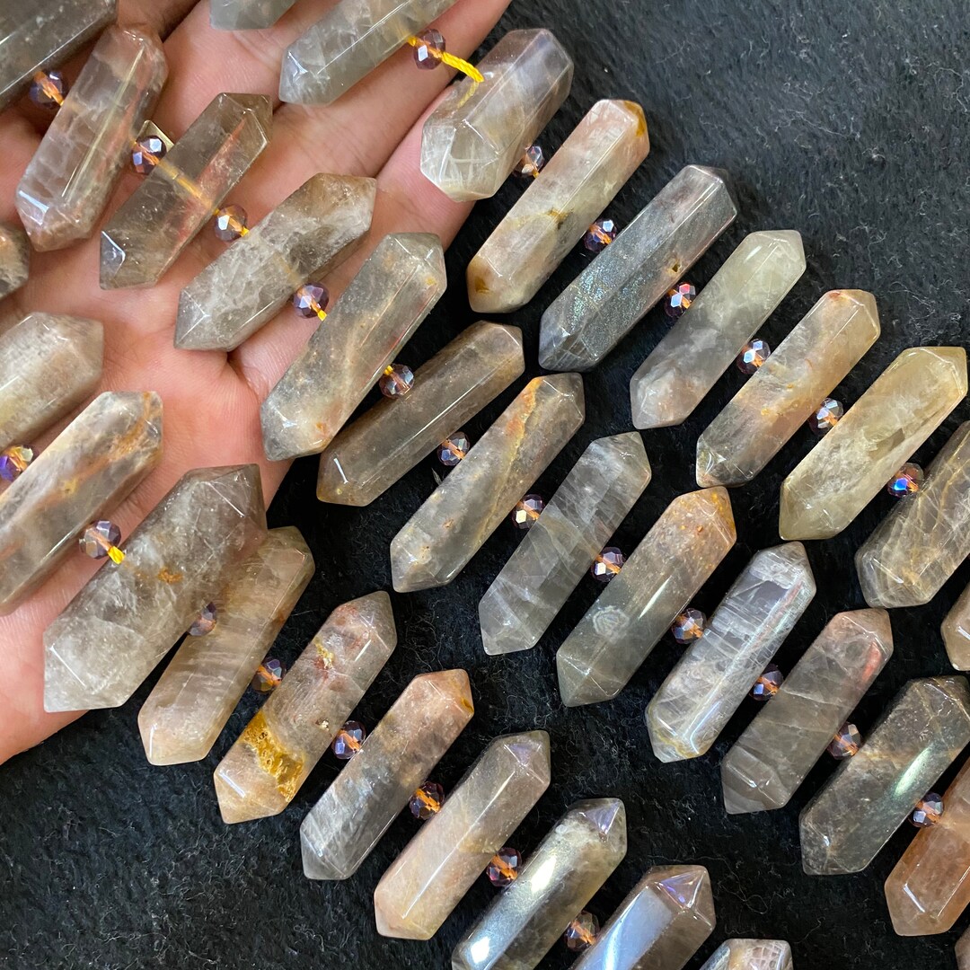 Natural Crystal Point Beads,crystal Point,double Point ,natural Quartz