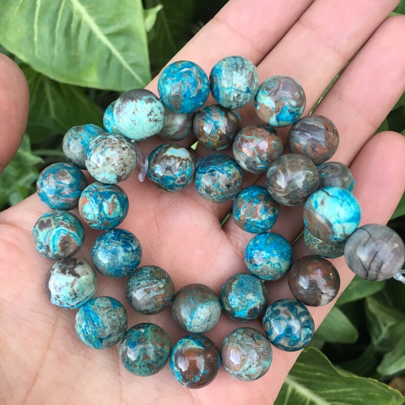 Full Strand 12mm Round DIY Beads ocean Jasper Loose Etsy