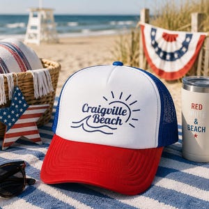 Craigville Beach Wave Logo Trucker Hat | Foam Mesh Cap Cape Cod