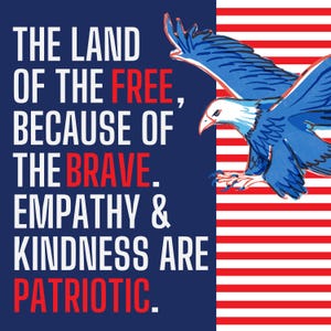 Patriottische digitale download / empathie en vriendelijkheid zijn patriottisch / Americana / 4 juli 2025 / liberaal / progressief / downloaden van png-afbeelding